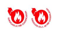 Two fire class logos on a white background featuring loft ladders.