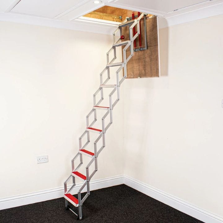 Retractable loft hatch ladder for easy attic access.